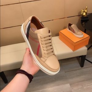 Burberry House Check Cotton and Leather Sneakers - BS06