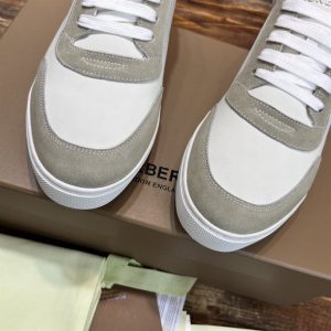 Burberry Leather, Suede and Check Cotton Sneakers - BS114