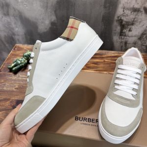 Burberry Leather, Suede and Check Cotton Sneakers - BS114