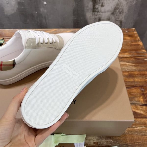 Burberry Leather, Suede and Check Cotton Sneakers - BS114