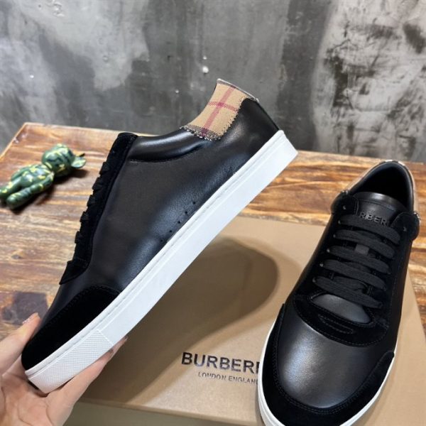 Burberry Leather, Suede and Check Cotton Sneakers - BS115