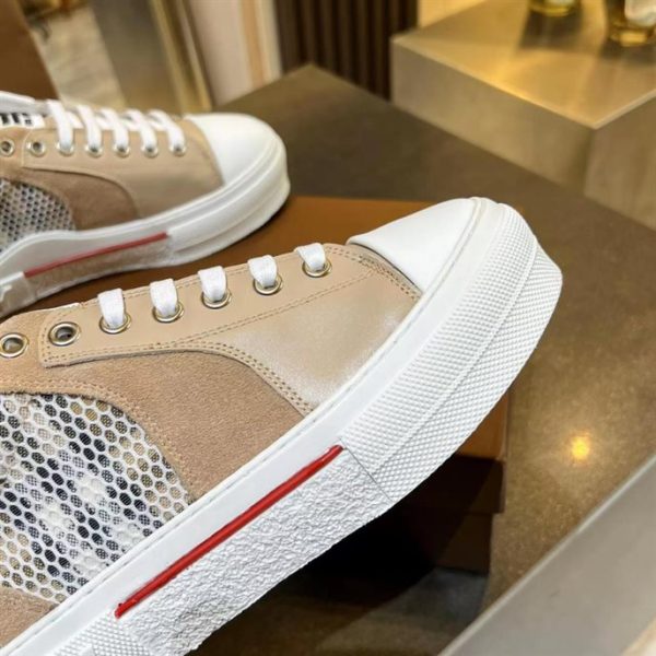 Burberry Vintage Check Cotton, Mesh and Leather Sneakers – BS18