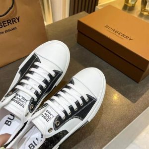 Burberry Vintage Check Cotton, Mesh and Leather Sneakers – BS19