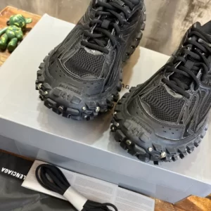 Balenciaga Bouncer Screw Sneaker In Black Mesh and Nylon - GS37