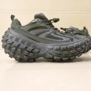 Balenciaga Bouncer Sneaker In Dark Green Mesh and Nylon - GS35