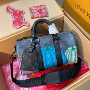 LV x YK Keepall 25 Monogram Eclipse Canvas Bag - LD03