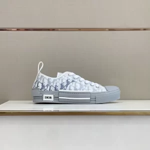 Dior B23 Low-Top Sneaker In White and Navy Blue - DS24