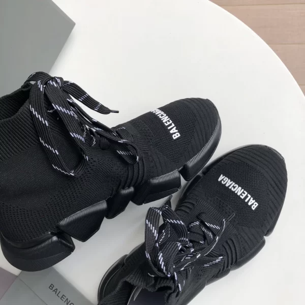 Balenciaga Speed 2.0 Lace-Up Recycled Knit Sneaker in Black - GS50