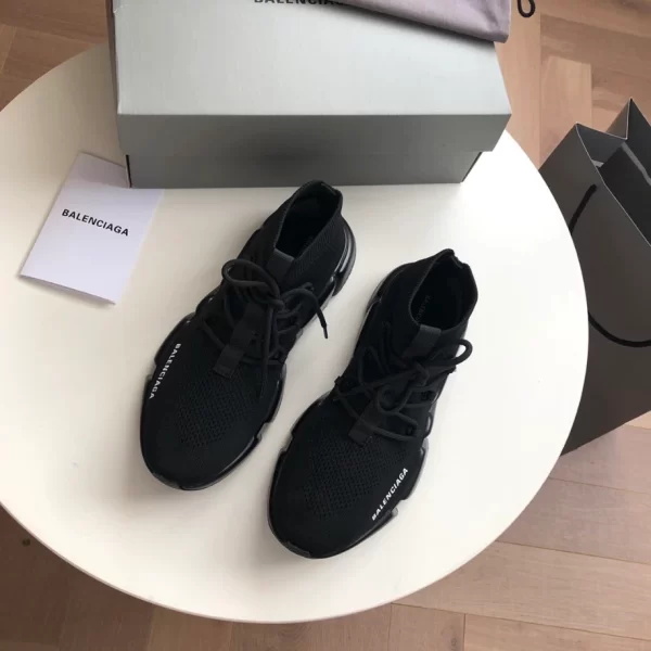 Balenciaga Speed Lace-Up Sneaker in Black Knit - GS52