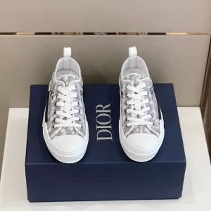 Dior B23 Low-Top Sneaker In White and Black - DS27