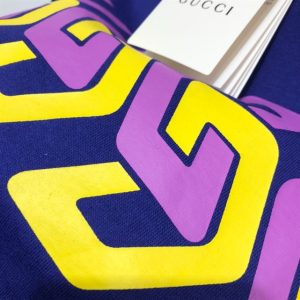 Gucci Cotton Jersey T-Shirt With Gucci Mirror Print In Blue - GT17