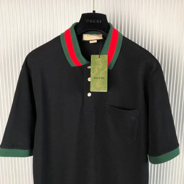 Gucci Cotton Piquet Polo with Web Collar - GT02