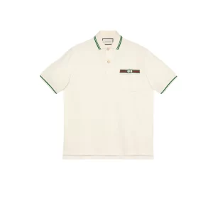 Gucci Cotton Polo With Web and Interlocking G - GT10