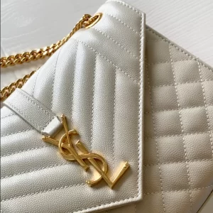 Saint Laurent Medium Envelope in Matelassé Lambskin Bag - YSL31