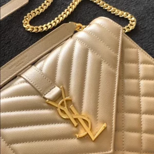 Saint Laurent Medium Envelope in Matelassé Lambskin Bag - YSL34