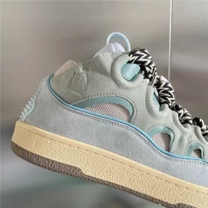 Lanvin Leather Curb Sneaker in Light Blue - LV05