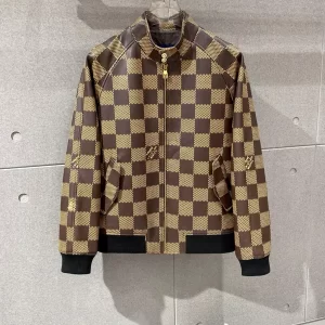 LV Damier Leather Harrington Jacket- LK13