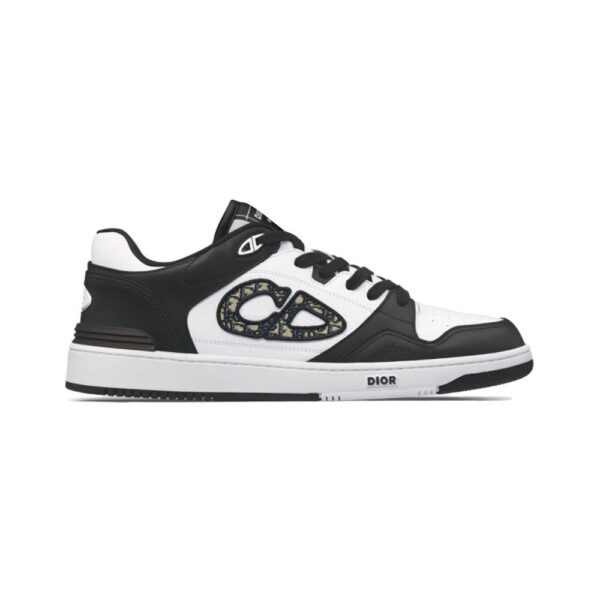 Dior B57 Low-Top Sneaker Dior Black and White Smooth Calfskin with Beige and Black Dior Oblique Jacquard - DS63