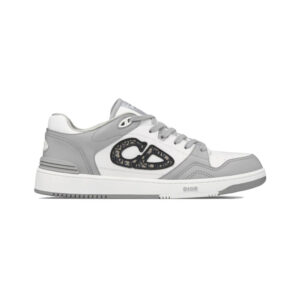 Dior B57 Low-Top Sneaker Dior Gray and White Smooth Calfskin with Beige and Black Dior Oblique Jacquard - DS61