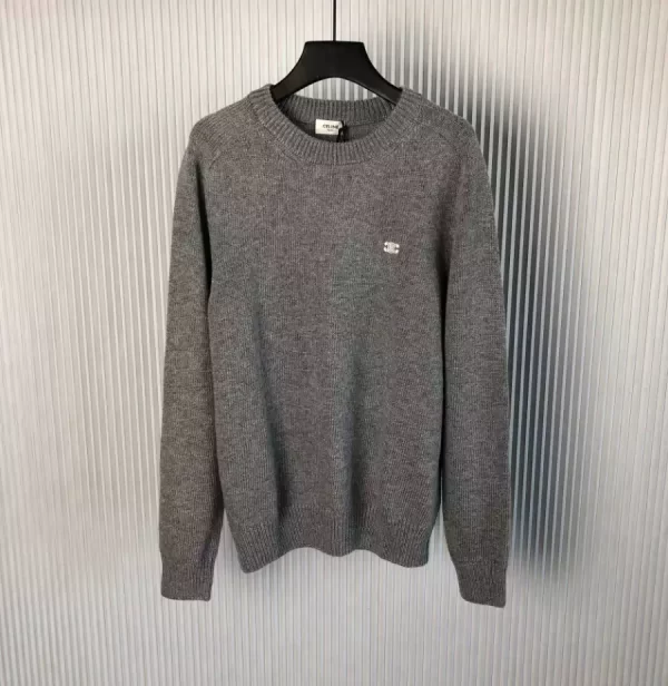 Celine Triomphe Crew Neck Sweater In Wool and Cashmere - HC08