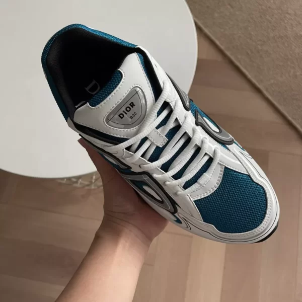 Dior B30 Sneaker Blue Mesh and White Technical Fabric - DS84