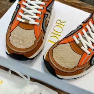 Dior B30 Sneaker Cream Mesh and Orange Technical Fabric - DS83