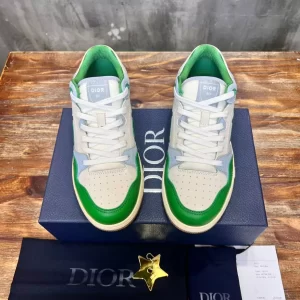 Dior B57 Low-Top Sneaker Green and Cream Smooth Calfskin - DS104