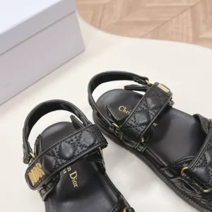 Dioract Sandal Black Quilted Cannage Calfskin - SD01