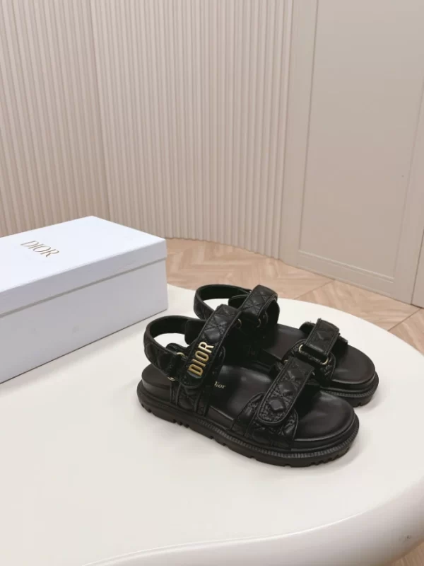 Dioract Sandal Black Quilted Cannage Calfskin - SD01