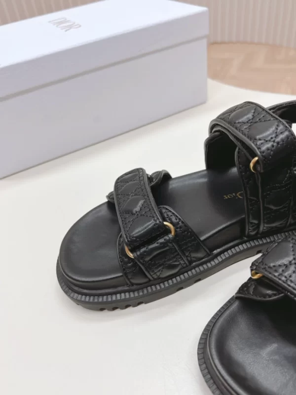 Dioract Sandal Black Quilted Cannage Calfskin - SD01