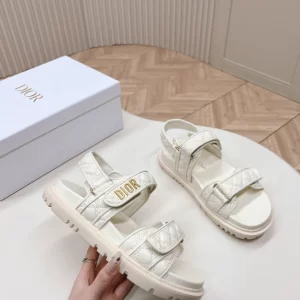 Dioract Sandal White Cannage Calfskin - SD03