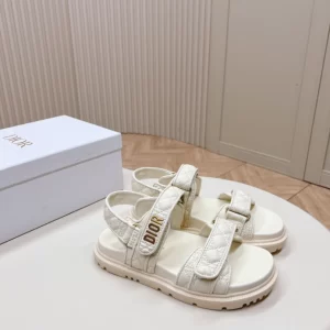 Dioract Sandal White Cannage Calfskin - SD03