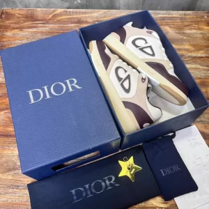 Dior B57 Low-Top Sneaker Burgundy and Cream Smooth Calfskin - DS103