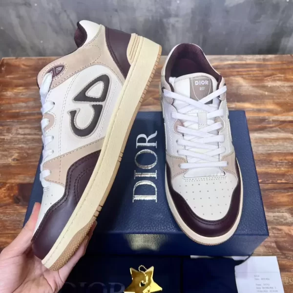 Dior B57 Low-Top Sneaker Burgundy and Cream Smooth Calfskin - DS103