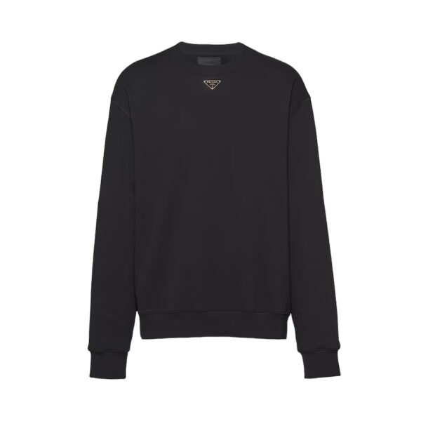 Prada Oversized Cotton Sweatshirt With Triangle Logo - HP16