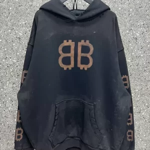 Balenciaga Crypto Hoodie Medium Fit in Black - HB07