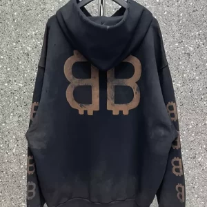 Balenciaga Crypto Hoodie Medium Fit in Black - HB07