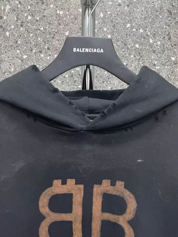 Balenciaga Crypto Hoodie Medium Fit in Black - HB07