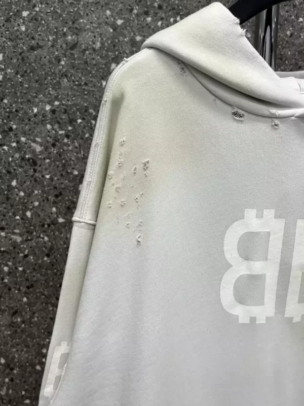 Balenciaga Crypto Hoodie Medium Fit in White - HB08