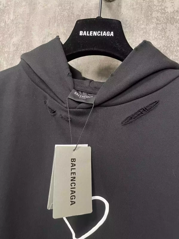 Balenciaga Lovey Hoodie Oversized in Black and White - HB12