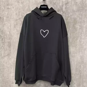 Balenciaga Lovey Hoodie Oversized in Black and White - HB12