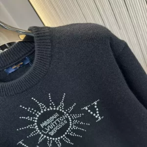 LV Embellished Long-Sleeved Merino Wool Crewneck - HL14