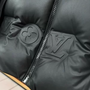 Louis Vuitton Monogram Leather Hooded Down Jacket - LK34