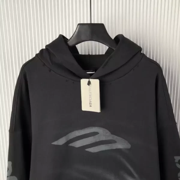 Balenciaga 3b Stencil Hoodie Medium Fit in Black - HB26