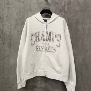 Balenciaga Champs-elysées Zip-up Hoodie Regular Fit in White - HB30