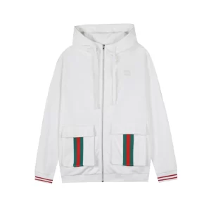 Gucci Cotton Jersey Hooded Jacket With Web