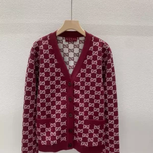 Gucci Reversible GG Wool Jacquard Cardigan